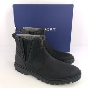 Rockport Weather or Not Chelsea Waterproof Black Leather Men's Boots Size 10.5M